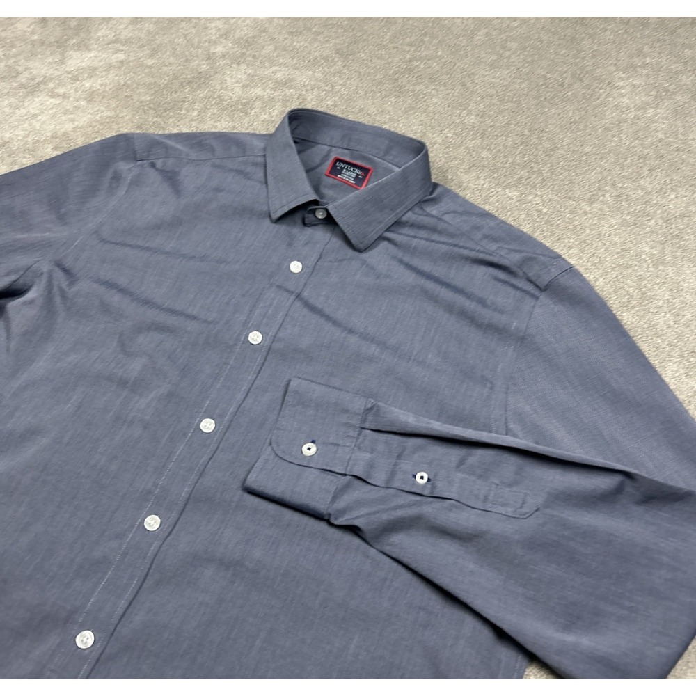 UNTUCKit Shirt Mens XL Button Up Blue Long Sleeve Business Casual Non Iron